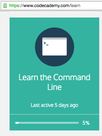 Proj 5x: CodeCademy Command Line Course (15 pts.)
